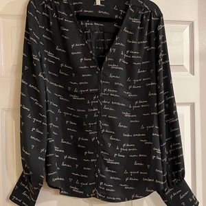 Joie Amour Love Crepe Bouse Sz XL